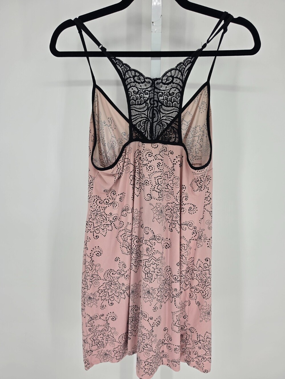 Apt 9 Intimates Womens Sz M Sleeveless Nightgown Light Pink Black Lace Soft - Picture 4 of 4